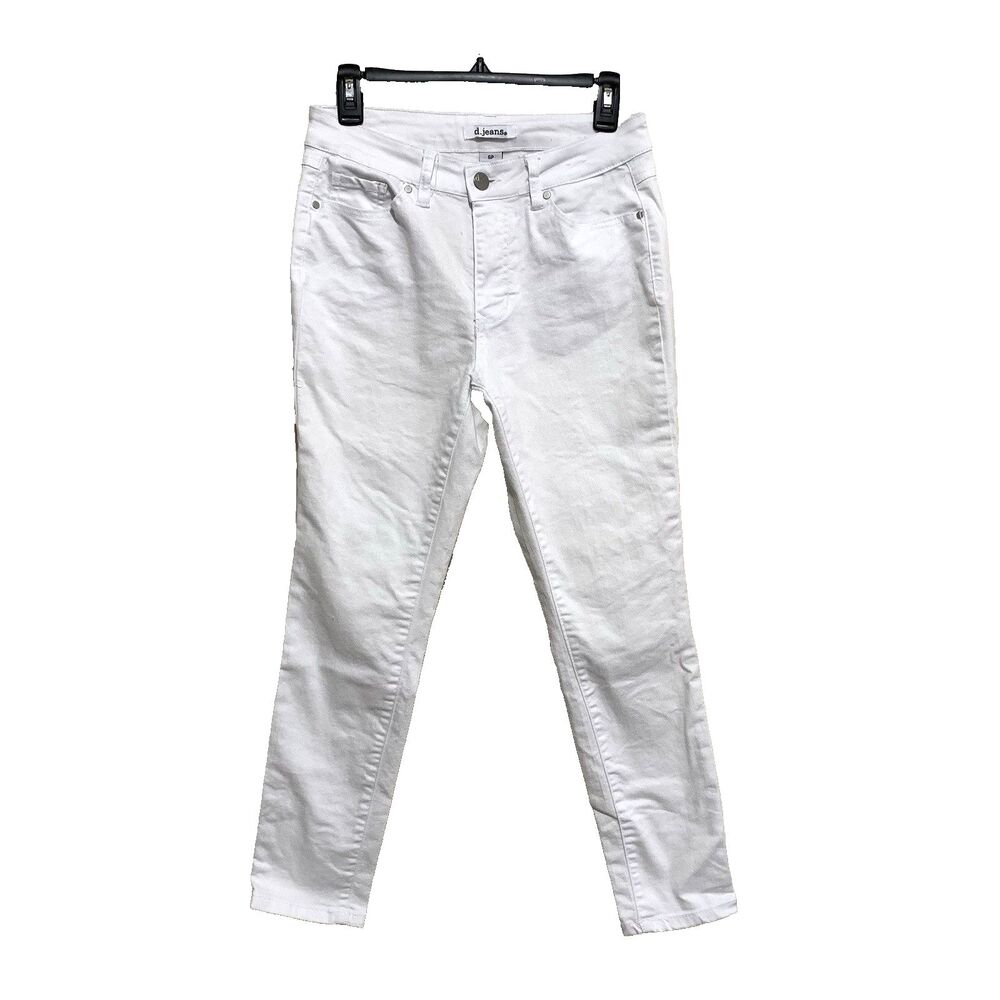 D.JEANS Ankle Jeans Women’s Size 6 Petite White Skinny leg 5-Pocket Stretch